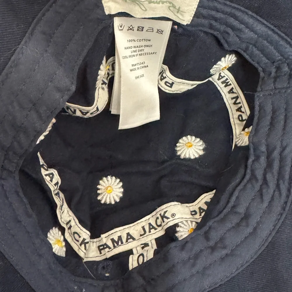 Panama Jack navy Daisy Bucket Hat kids one size fits most #springbreak